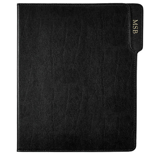 Personalized Black Bonded Leather Padfolio